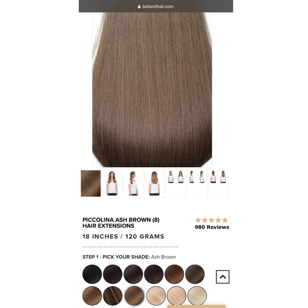 Bellami Clip In Hair Extensions 18” 120g Ash Brown